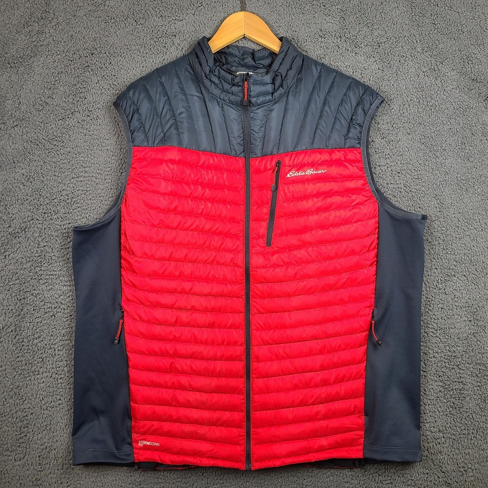 Eddie Bauer First Ascent StormDown 800 Puffer Vest Mens T2XL Red Black Hybrid